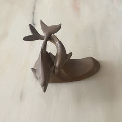 Swimmimg Dolphins Sculpture Paperweight