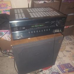 Receiver TX-SR608. Subwoofer M&k VX-4 