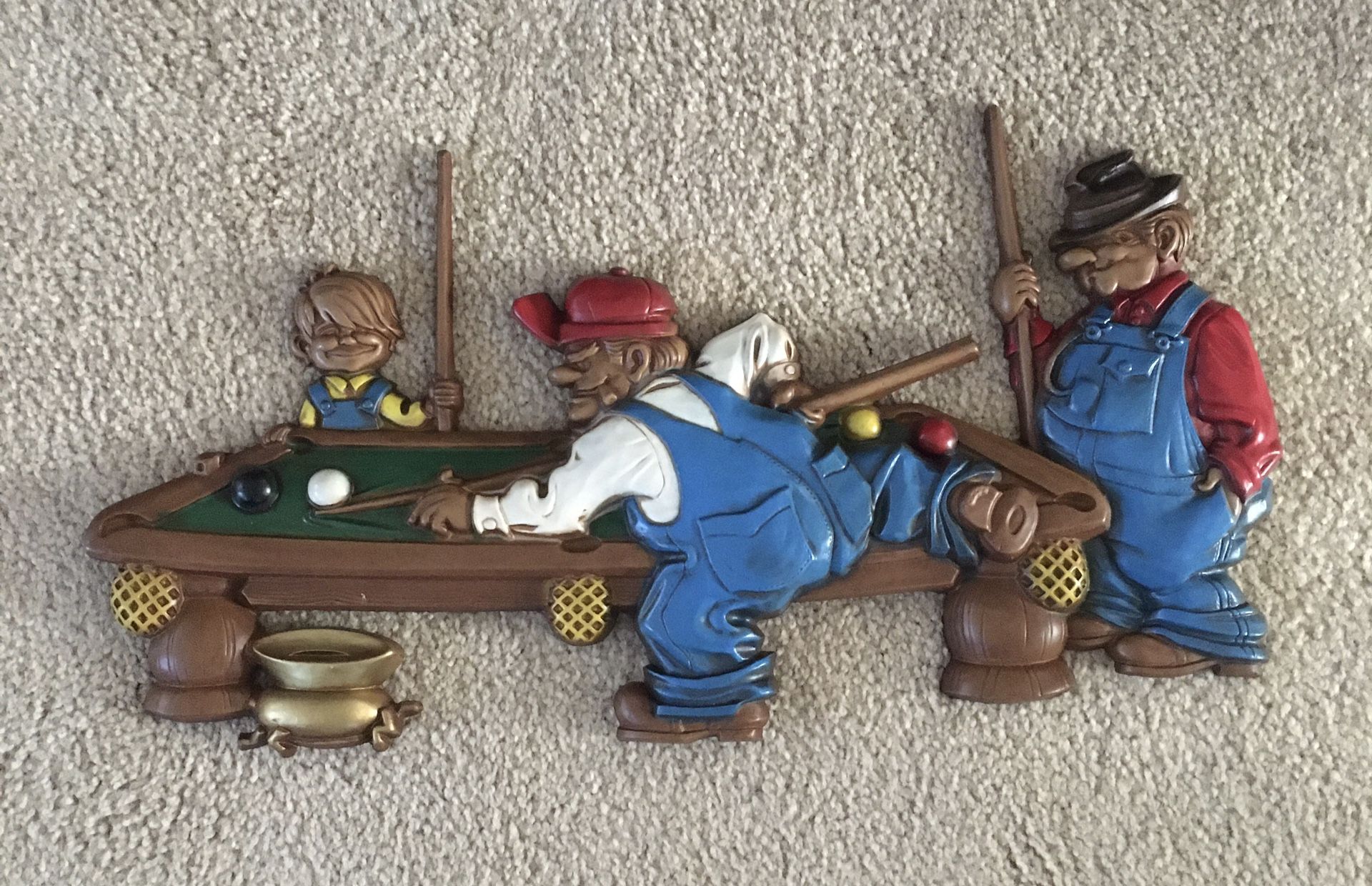 Pending: Pool Table With Players Wall Decoration