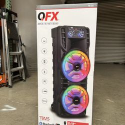 QFX  2x12”  Double speaker with microphone and  LED party Lights  