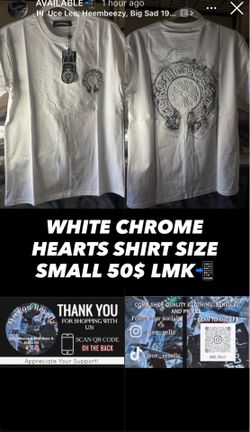 WHITE CHR0ME SHIRT 50$ SIZE S