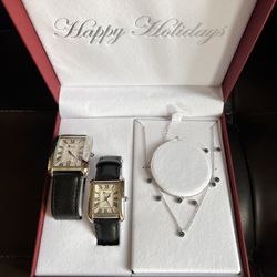 New Men’s & Women’s matching watch with women’s necklace & bracelet