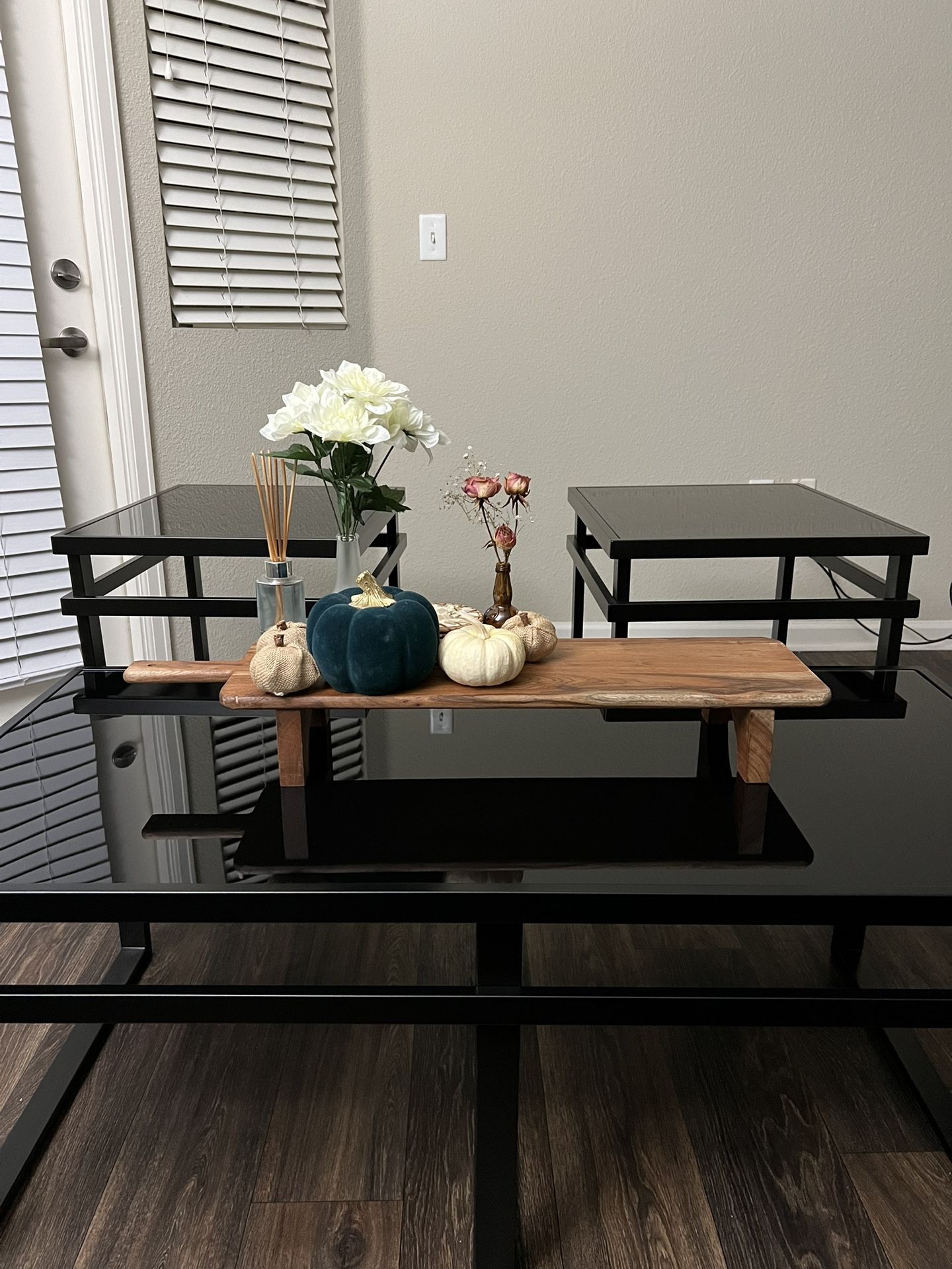 Glass Coffee Table & 2 Side Tables