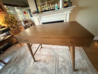 MCM wood desk, with organizer drawer