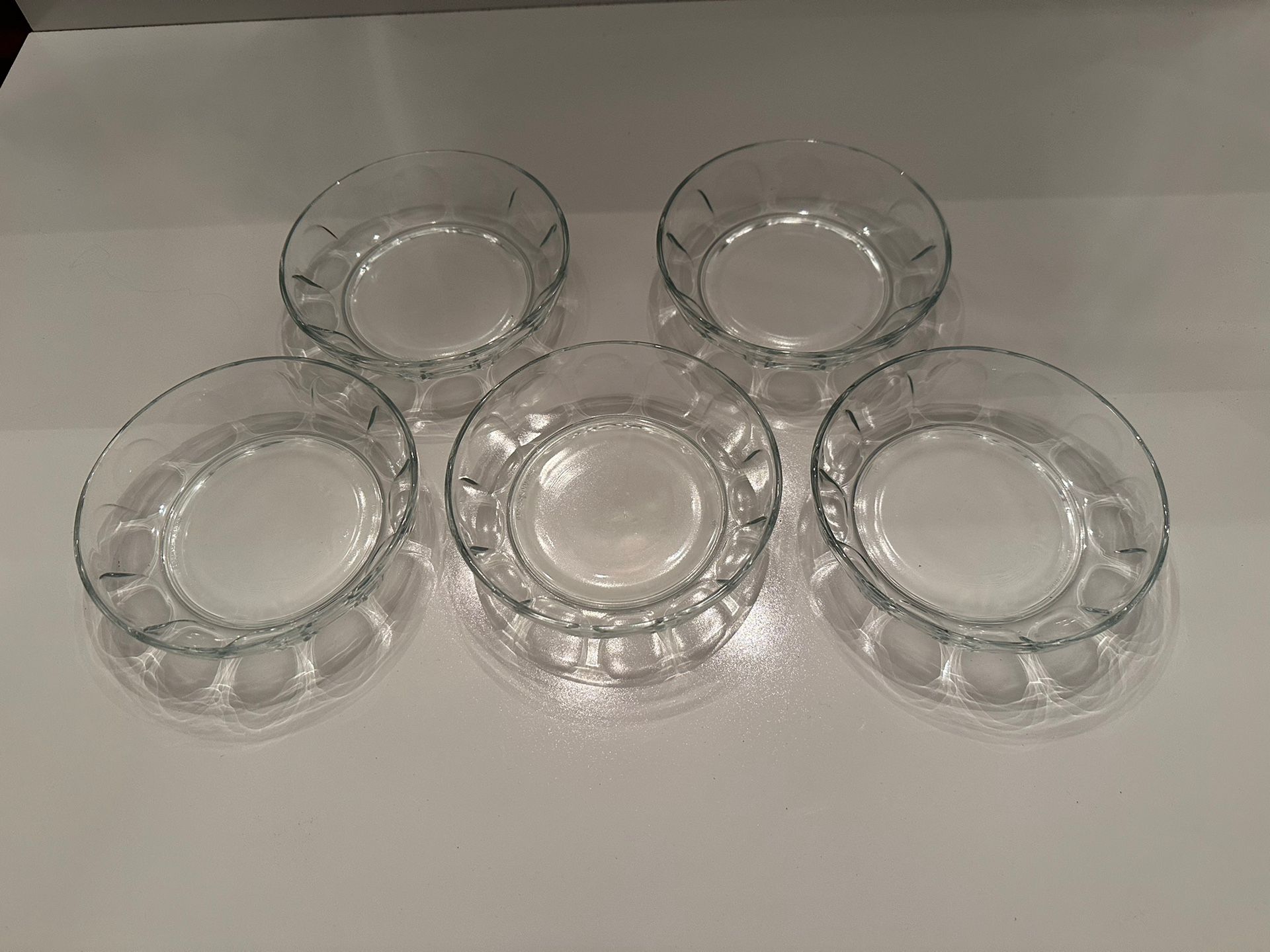 Arcoroc French thumbprint bowls 5 1/4” diameter preowned