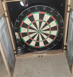 DMI Sports Paris Lighted / Dublin Bristle Dartboard Cabinet