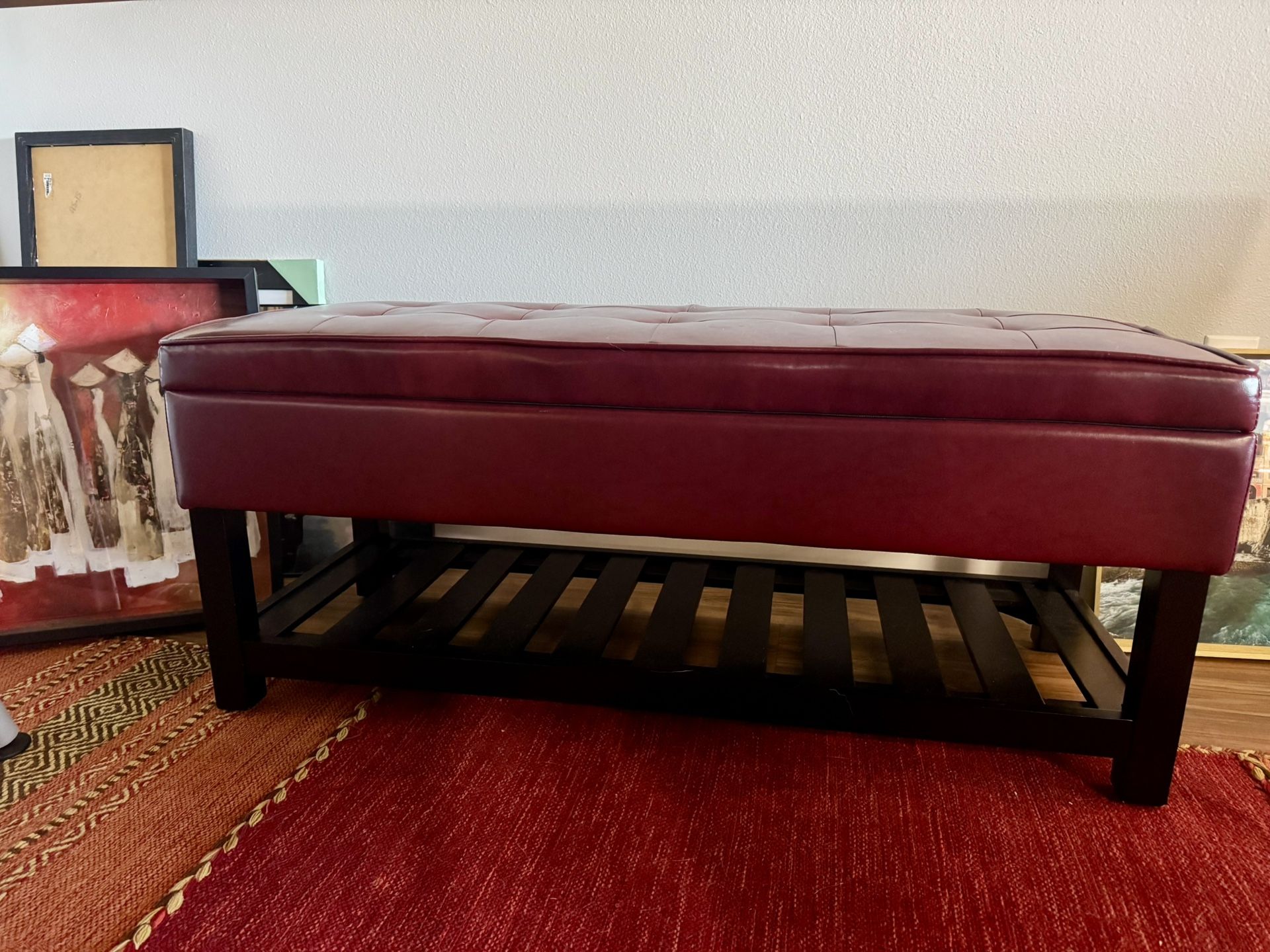 Moving sale - Leather Bench $90