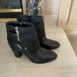 Marc Fisher Black Leather Boots (Size 7.5)