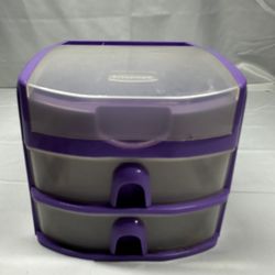 Sterilite Small Desktop Storage Organizer with Drawers, Flip Lid Compartment 