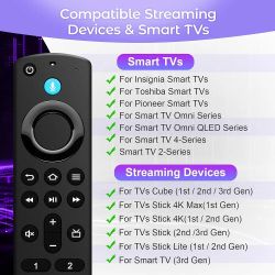 Replacement Remote Control for Smart TV 3rd Gen, TV Stick(2nd Gen/3rd Gen/4K/4K Max/Lite), TV Cube, for All Insignia/Pioneer Smart TVs