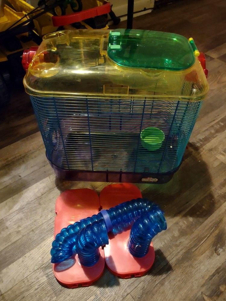 Medium Size Critter Trail Hamster / Critter Cage With Accessories