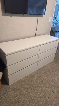 White 6-Drawer Double Dresser