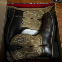 Steel Toe Leather Boots Size 10.5