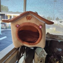 Cat or kitten house play sleep  for kitten or cat fabric soft with pillow