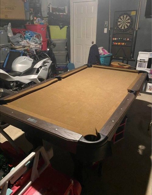 Pool Table With Dart Board