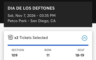 Concert tickets Dia De Los Deftones