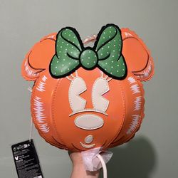 Loungefly Disney Exclusive Balloon Pumpkin Minnie Mouse Crossbody Bag With Pin