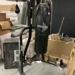Heavy Bag With Punching Bag On Heavy Weight Stand