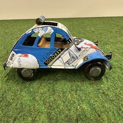 Vintage Handcrafted from Recycled Tin Metal / Aluminum Folk Art Toy Car
