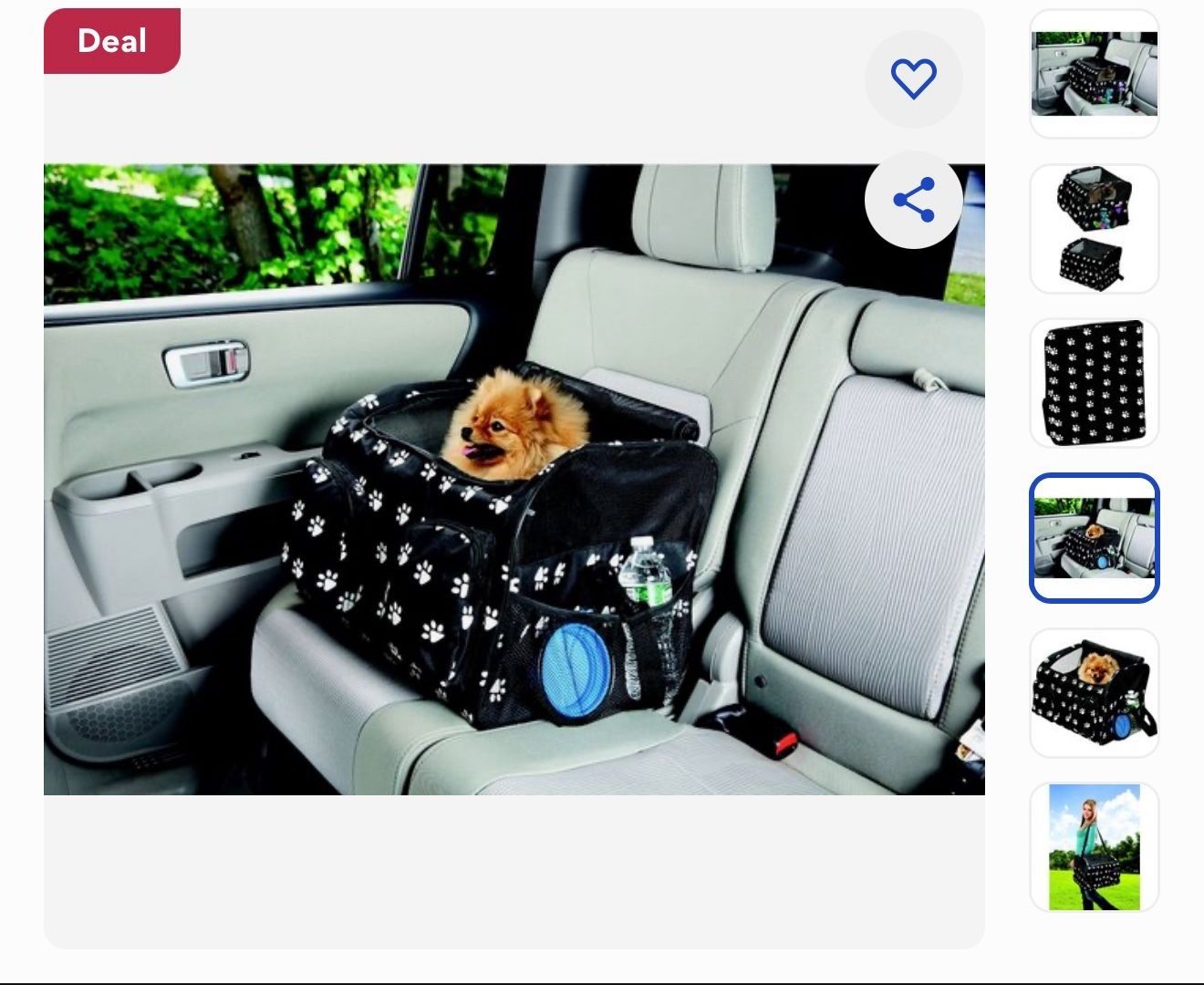 Etna Booster & Car Airline Approved with Paw Print Dog & Cat Seat Carrier