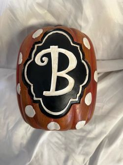 Monogram Letter B Decorative Pumpkin