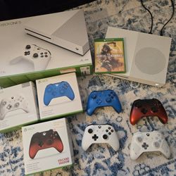 Like new Xbox One S 1TB plus 4 Wireless Controllers, Mortal Kombat 11 AND 65" Flat Screen TV