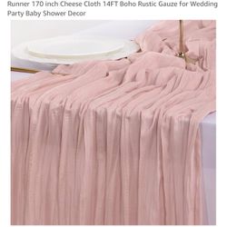 Soft Pink Cheesecloth Table Runners 14ft