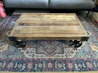 Rustic Industrial coffee table, reclaimed wood