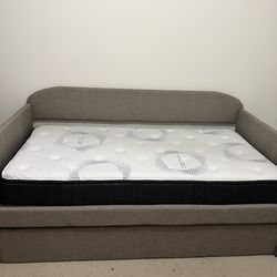 Twin Size Daybed with Trundle + Mattress (Like New)