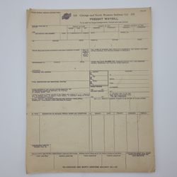 CNW Chicago North Western Railway Freight Waybill Form 477 Vintage Railroad