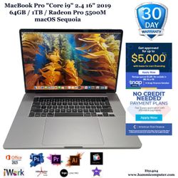 MacBook Pro "Core i9" 2.4 16" 2019, 64GB, 1TB "H91404"