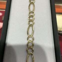 10k Gold Figaro Bracelet 8.5 Grams