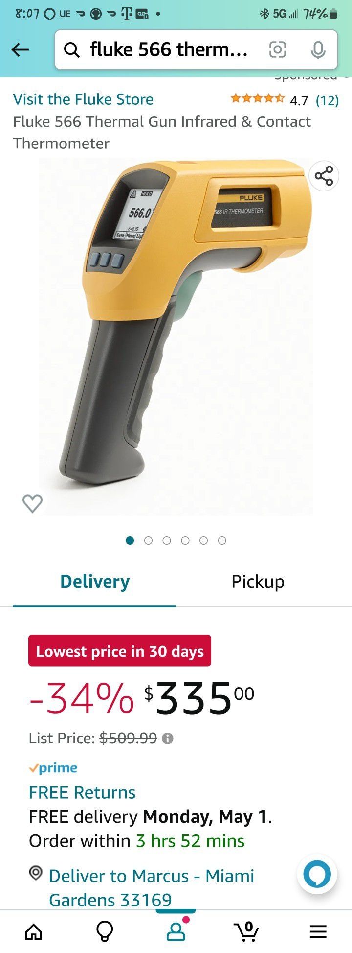 Fluke 566 IR THERMOMETER