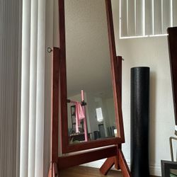 Adjustable Wooden Mahogany Mirror