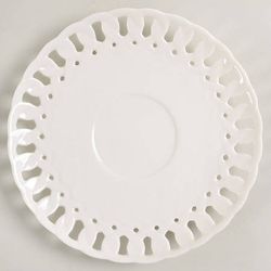 Vintage White Heirloom Milk Glass Style Plate Fine Porcelain