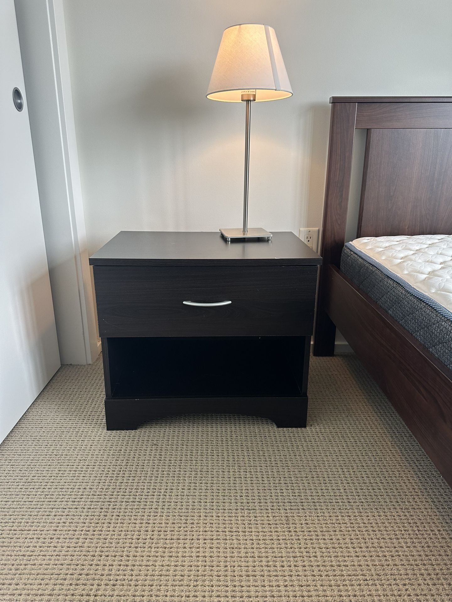 Night Stand / Side Table With A Drawer And Shelf