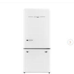 Classic Retro 30 in 17.7 cu. ft. Frost Free Retro Bottom Freezer Refrigerator in Marshmallow White, ENERGY STAR