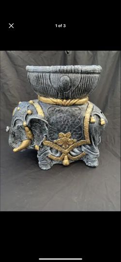 Large elephant planter statue