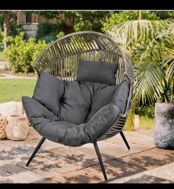 Outdoor Wicker Egg Chair with Cushions