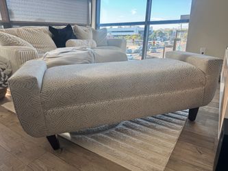 Upholstered Ottoman Bench with Geometric Pattern