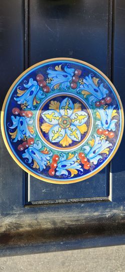 Vintage Hand-Painted Ricco Deruta Majolica Wall Plate – Dipinto a Mano (8") #6