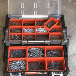 New Parts Box Organizer With Nice Assortment Of Nails
