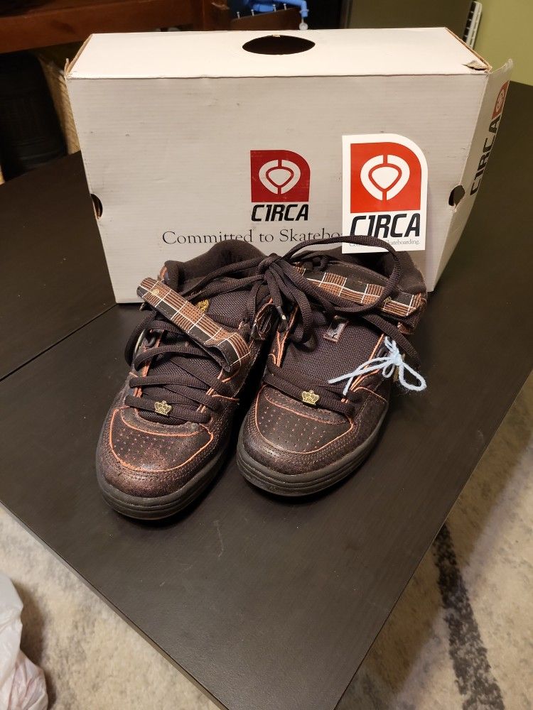 New Mens 7 Circa 207 Se Brown Plaid Leather SkateBoard Shoes (YES, It's Available)