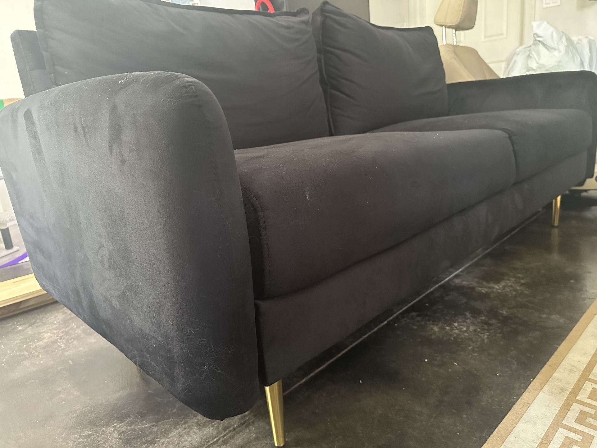 Black Velvet Sofa/Loveseat