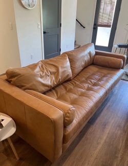 Article Leather Midcentury Sofa— Sell 1PM