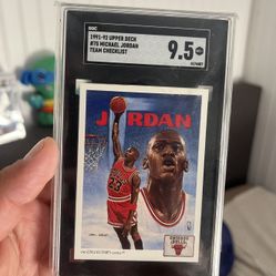 1991-92 Upper Deck Michael Jordan Team Checklist SGC 9.5 