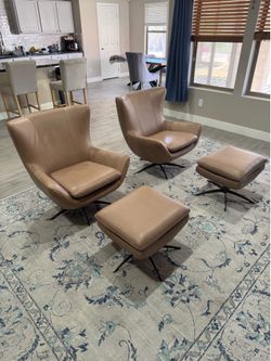 Pottery Barn Well Chairs and Ottomans