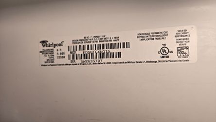 Whirlpool White Side-by-Side Refrigerator