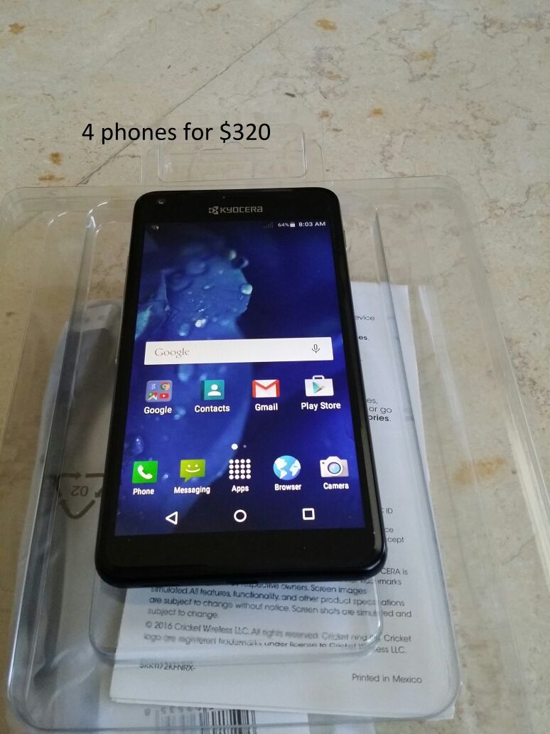 Unlocked GSM Kyocera 5 " smart phones, 4 for $ 300