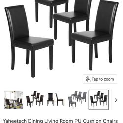 NEW Yaheetech Dining Chairs Set of 4 PU Leather